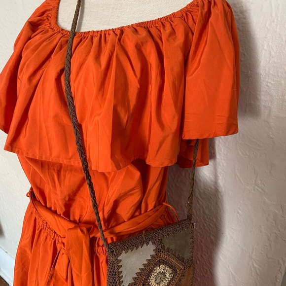 Crochet crossbody w leather detailing NWOT - Picture 2 of 10